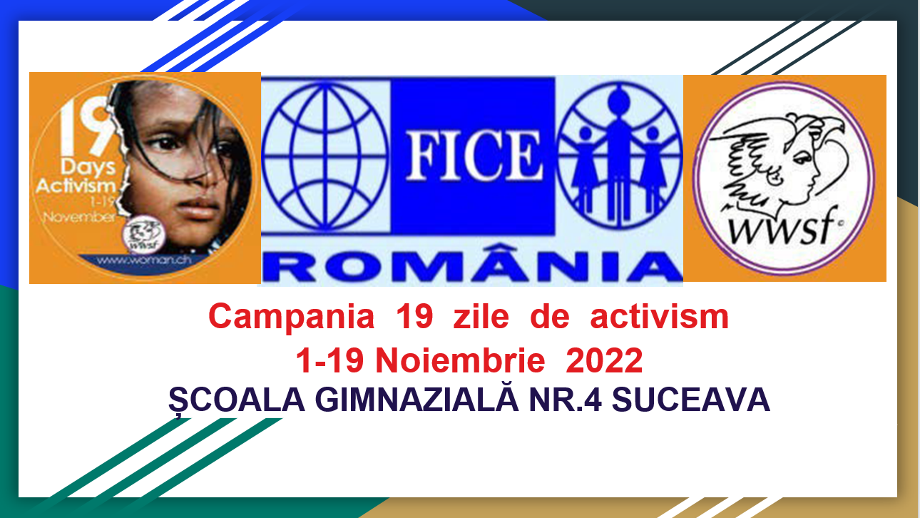 ,,Împreună pentru PACE!” Elevi și profesori ai Școlii Gimnaziale nr.4 Suceava și-au mobilizat resursele, în perioada 14-20 noiembrie, implementând și desfășurând cu succes inițiative educaționale și activități de învățare pentru a marca Săptămâna Educației Globale. Săptămâna Globală a Educației este o campanie de sensibilizare la nivel european